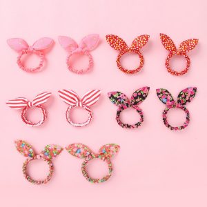 10Pcs Rabbit Ears Bows Elastic Hair Bands For Children Baby Girls Rubber Headband Set Scrunchies Kids Cute Hair Accessories 2020