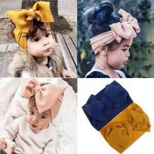 2019 Infant Baby Toddler Kids Girl Large Bow Headband Hair Band Headwear Head Wrap Cotton Stretch Princess Cute Solid Lovely