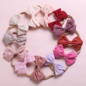 3.5inches Cute Baby Headband For Girls Elastic Rope Turban Bows kids Stretch Princess Solid Hair Bands Headwear Hair Accessories