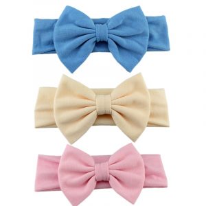 3 Pcs/Set Solid Bows Baby Headband Cottons Bowknot Haarband Baby Girl Headbands Cotton Kids Hair Band Girls Hair Accessories