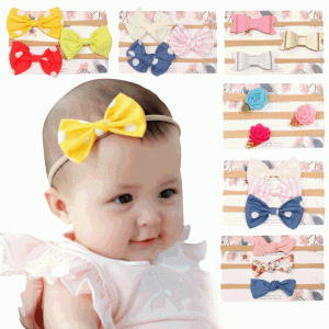 3pcs/set Elastic Flower Headbands for Baby Newborn Hair Accessories Baby Girls Bows Nylon Turban Stretchy Rubber Hair Bands