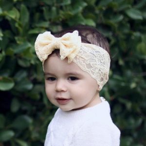 Baby Bowknot Headband Knitted Lace Children Girls elastic hair bands Turban for girl Headbands Summer bandeau bebe