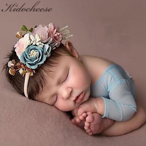 Baby Girl Headbands Nylon Floral Pearl Newborns Infant Headband Princess Hair Flower Bandeau Fille Toddler Baby Hair Accessories