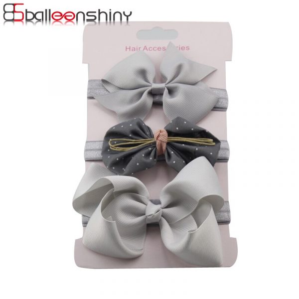 BalleenShiny 3PCS/lot Flower Bowknot Headbands Baby Girls Fashion Lovely Hair Band New Style Children Headwear Gift Accessories