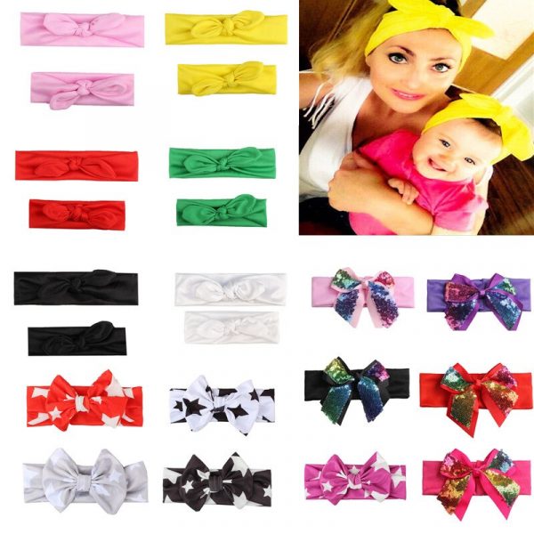 Mom Mother & Daughter Kids Baby Girl Bow Headband Hair Band Accessories Parent-Child Family Headwear Head Band Headdres