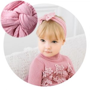 New Braid Nylon Baby Bow Headbands Cable Knit Solid Wide Nylon Headbands Turban Baby Girls Head Wrap Hair Accessories 2020