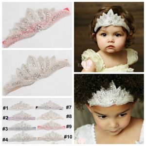 Yundfly Boutique Kids Wing Rhinestone Headband Girls Crown Party Hair Band Princess Wedding Hair Accessories Photo Props