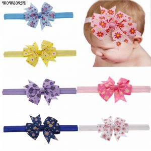 baby headband Printed Knot hair Bow Flower headband Girls Accessories Elastic Hair Band Kids children Hair Accessories