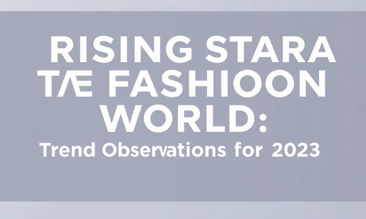 Moda Dünyasında Yükselen Yıldızlar: 2023'ün Trend Gözlemleri